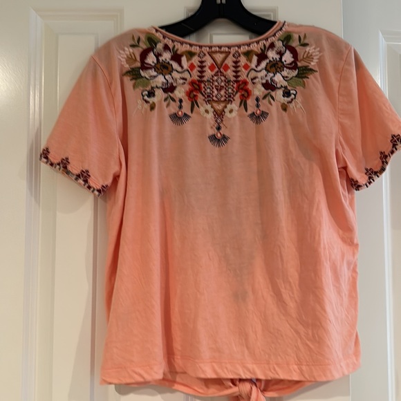 Peach embroidered Johnny was tshirt - Picture 6 of 6